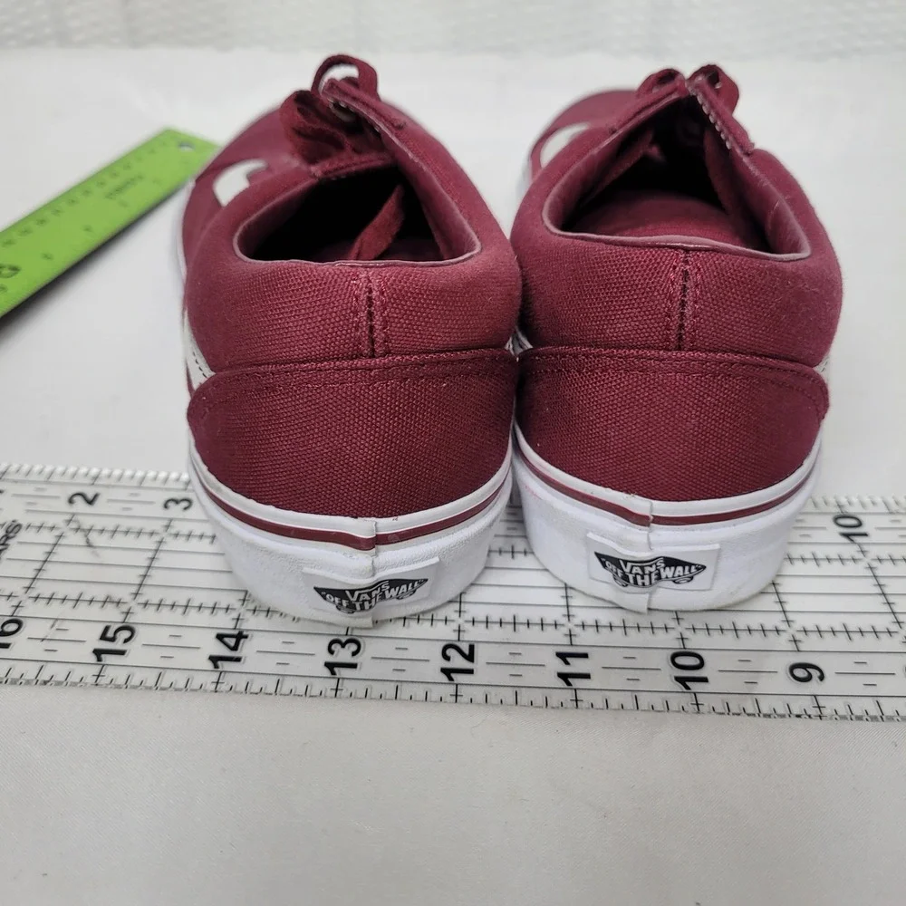 Vans Old Skool Burgundy Maroon Canvas Low Top Skate Shoes Mens 8.5 Womens 10